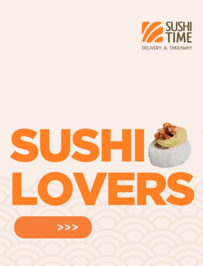 Caja de sushi abierta con piezas de Sushi Time